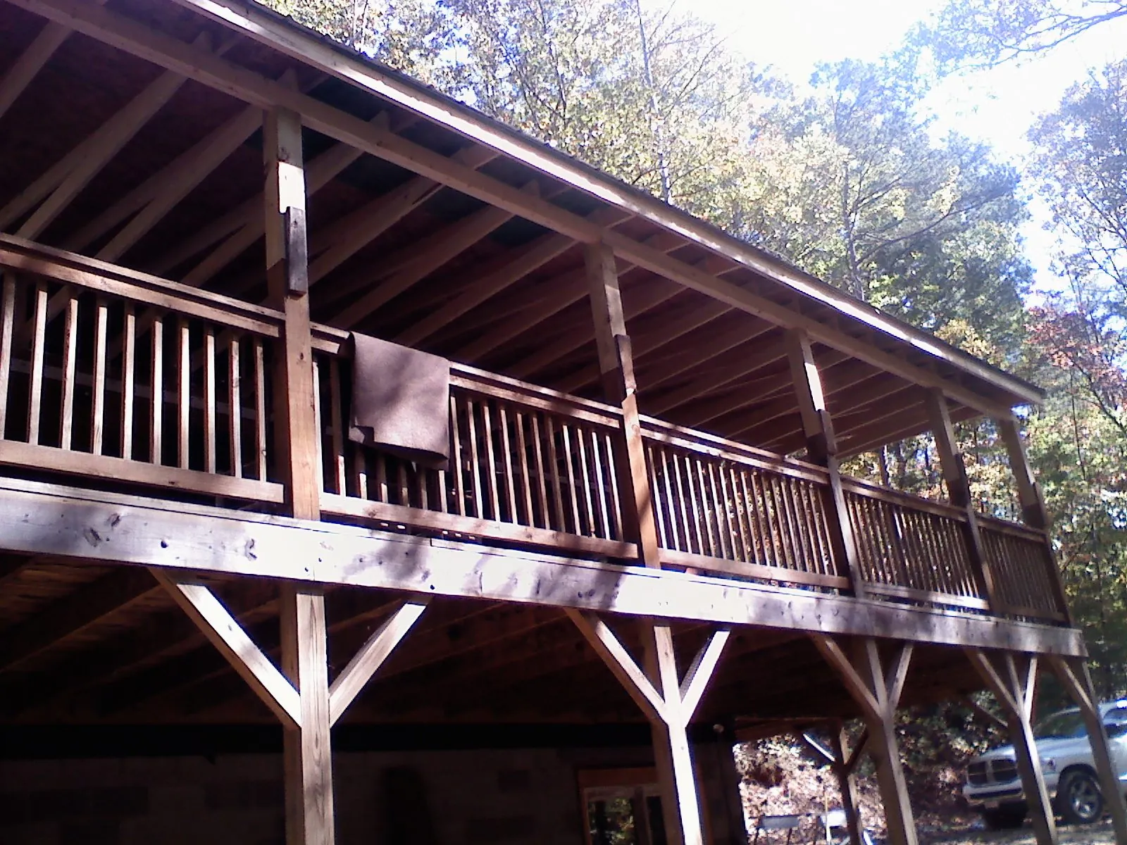 Timber framing under a new elevated porch and deck — Roof Leak Repair in Norco by Roofing Brothers